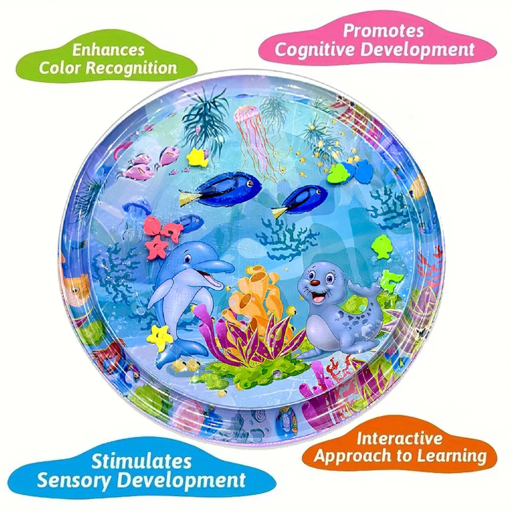 아기 물놀이 매트 팽창식 쿠션 PVC 유아 터미타임 아기 물 패드 유아 조기 교육 개발 활동 장난감