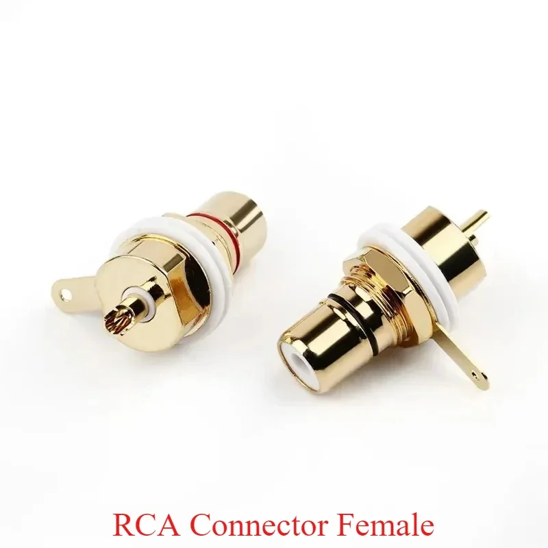 RCA Connector Female Socket Chassis Panel Mount CMC Connectors Audio Jack Red Black Cycle Nut AV Terminal Consumer Electronics