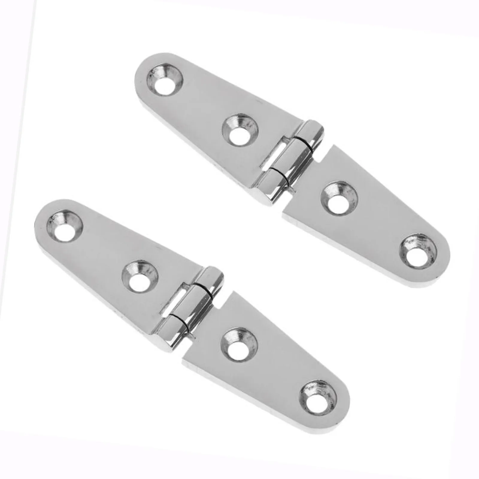 2Pcs 316 Stainless Steel Deck Folding Cabin Door Long Strap Hinge 100 x 25mm Marine Boat Hardware