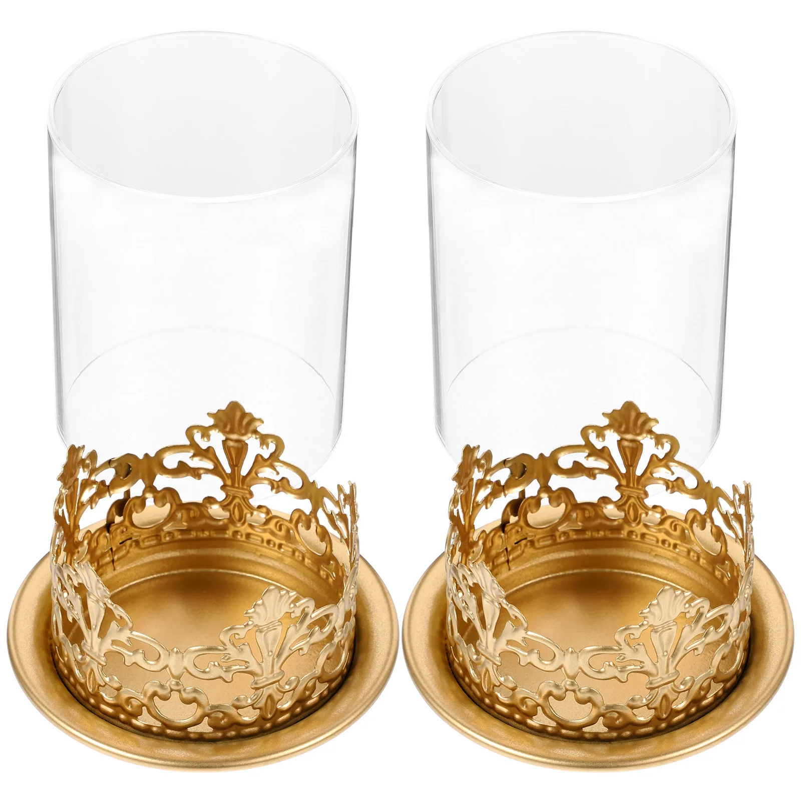 

2pcs Iron Jar Transparent Empty Tins Retro Style Aromatherapy Holder For Home Decor Desktop Adornment Creative