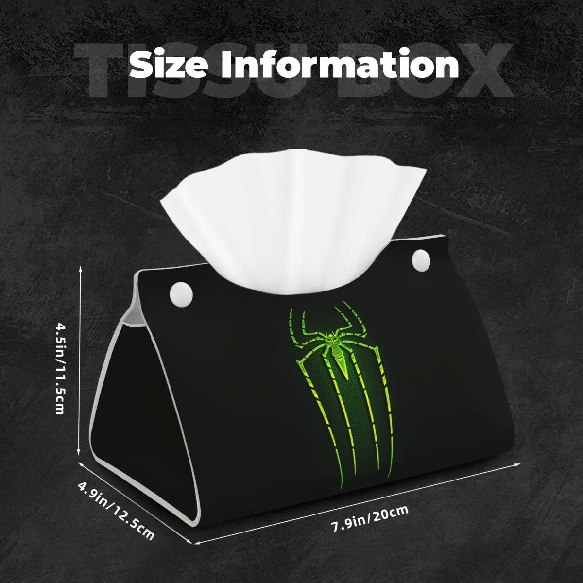 Custom Spider Man Web Tissue Box Holder Rectangular PU Leather Facial Tissue Box Cover for Car Home