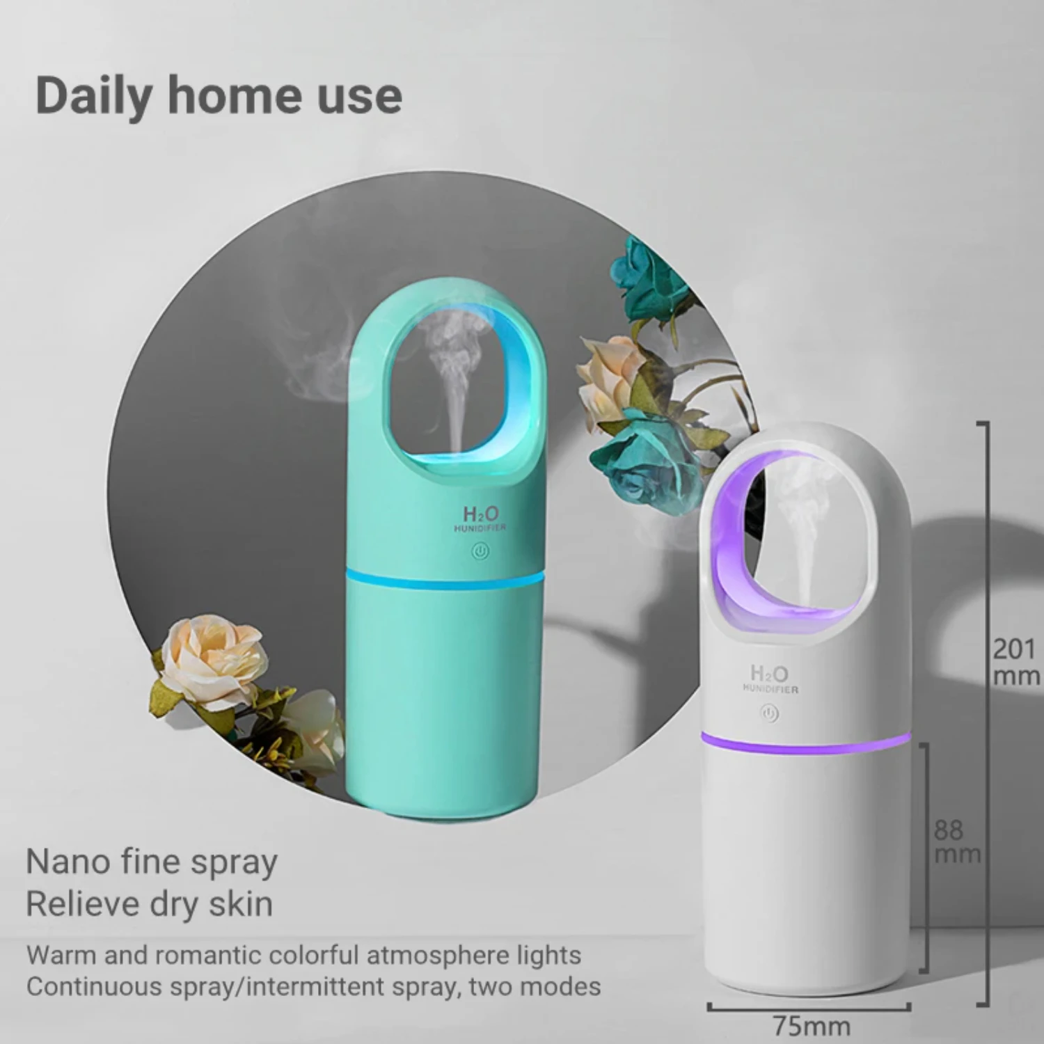 Mini humidificateur d'air à ultrasons amélioré avec lumière LED, confortable et étiquettes USB 62, capacité de 450ml, nouveau Whisper-Silencieux f