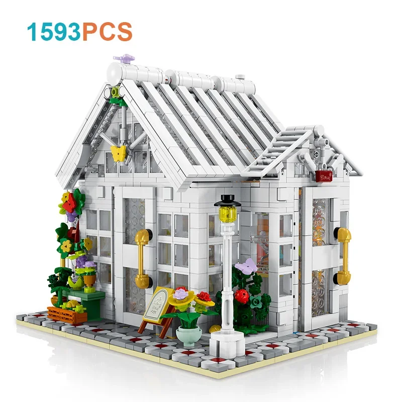 

MORK 031062 Sunshine Coffee House Street View Compatible MOC Modular Assemble Building Blocks Brick Education Toy Gift