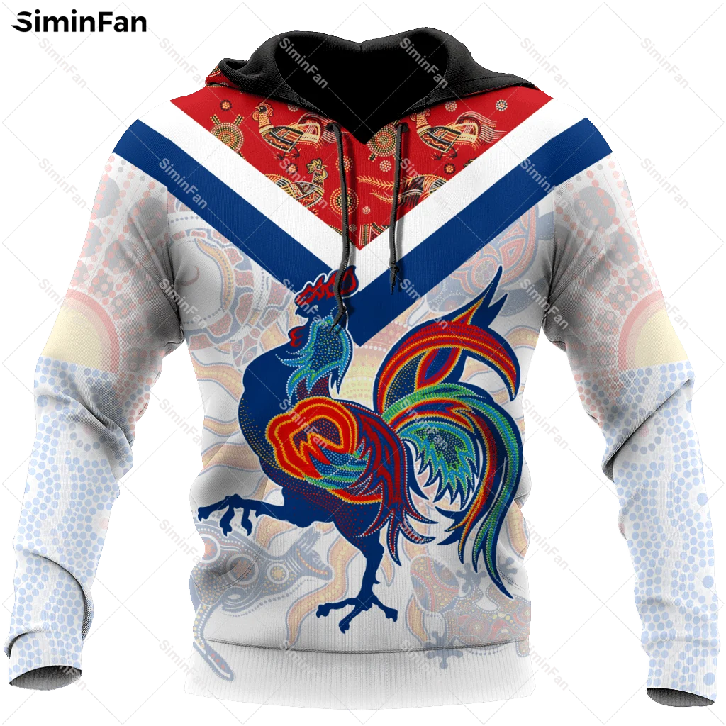 Aboriginal Rooster 3D Full Printed Hoodie Zipper Jacket Men Hooded Pullover Coats Unisex Outwear Casual Sweatshirt Streetwear