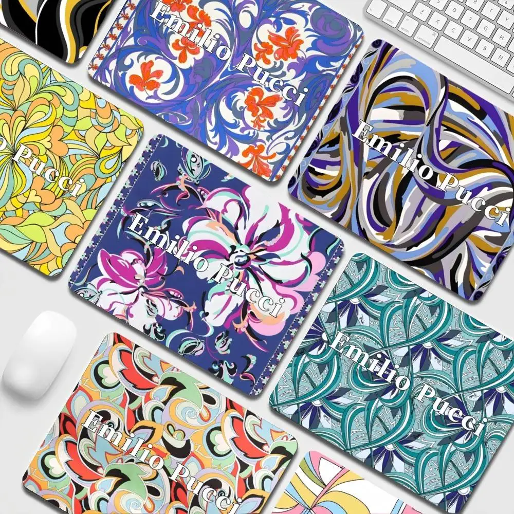 

Модный резиновый коврик для письма с логотипом E-EE-Emilio P-Pucci, маленький офисный студенческий игровой коврик для письма, нескользящая подушка, коврик для мыши для ПК, геймера, коврик для мыши
