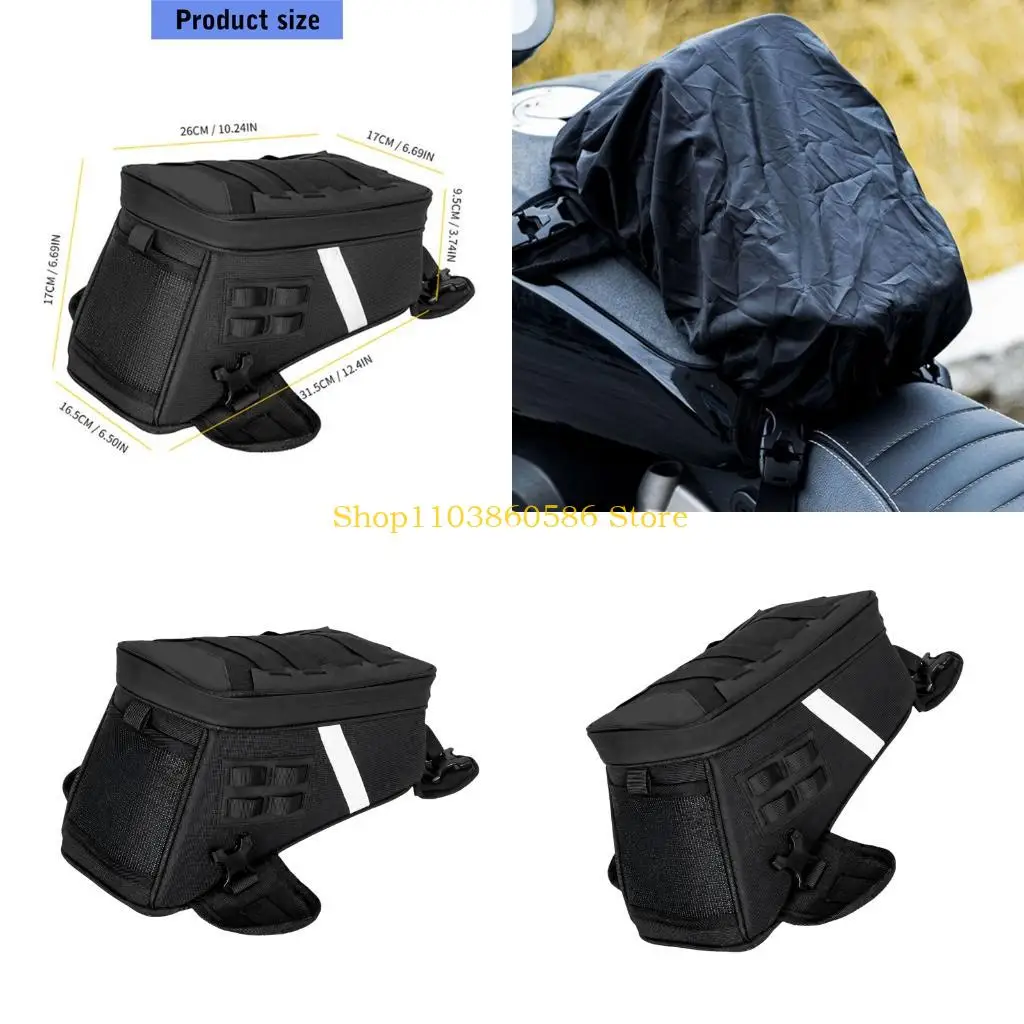 242A Tank Mounted Motorcycle Bag with 5L Storage Space, Polyester Fabric Shell, Buckle Straps and Top Opening Entry for Daily