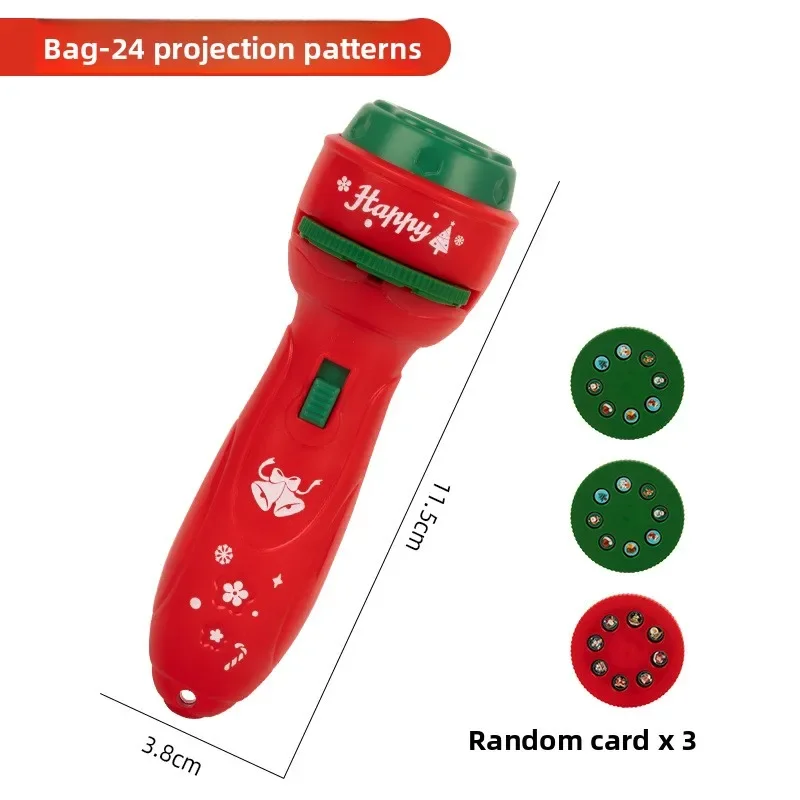 3-10 بطاقات عيد الميلاد الكرتون الإسقاط مصباح يدوي الإبداعية الأطفال مصباح يدوي لعبة العارض ألعاب الأطفال وقت النوم كتاب القصة لعبة