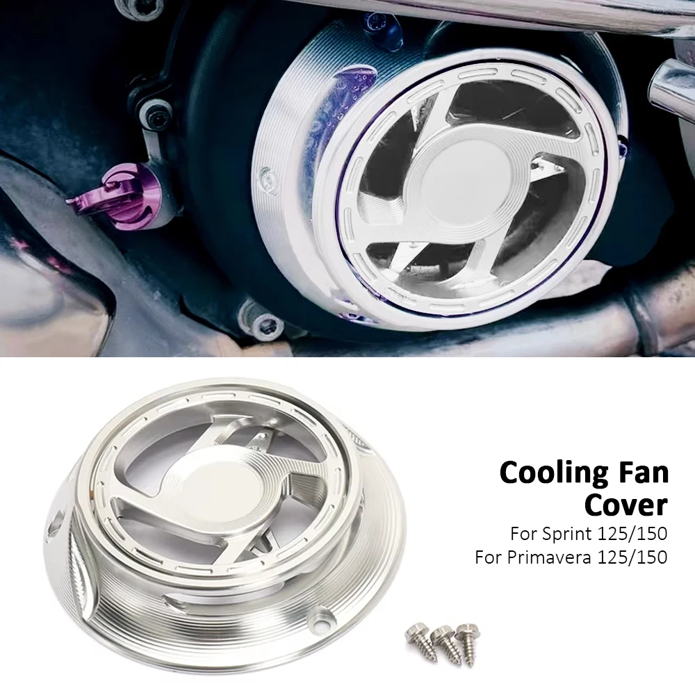 New Rotating Cooling Fan Cover For Vespa Sprint Primavera 150 125 Motorcycle Accessories CNC aluminum Engine Fan Cover