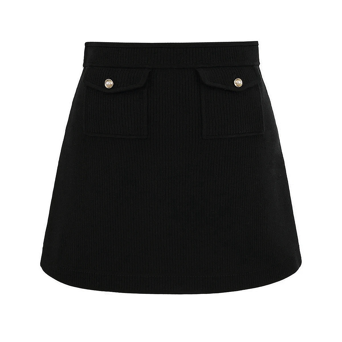 

Spring And Autumn New Women's Fashionable Temperament Commuting Round Neck Long Sleeved Knitted Jacket Top+Half Skirt Set