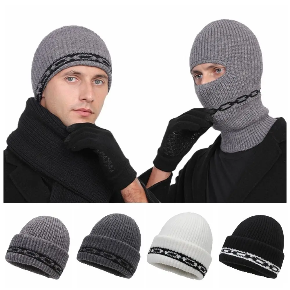 Soft Wool Balaclava Hat Windproof Earmuffs Winter Beanie Hat Keep Warm Ear Protection Hat Knitted Skullies Outdoor