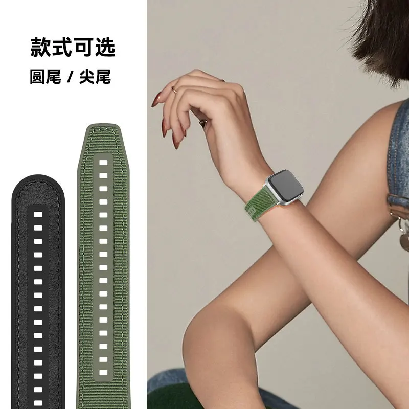Silicone+Nylon Band For Apple Watch Ultra 3 49mm 42-46mm 44mm 45mm 40mm 41mm NEW Sports Straps iwatch series 11 10 9 8 7 6 5 SE