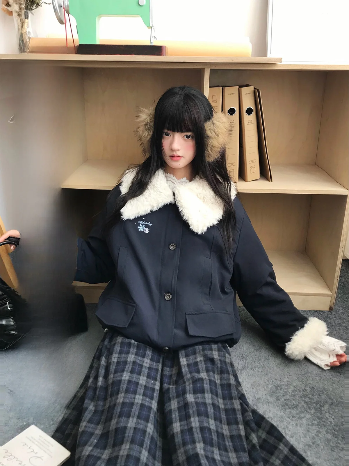 

BibiBency Winter Thiened ort Parka Coat Women's Cotton Jaet Design Sensation BibiBency Bear Aunt Home New 2025