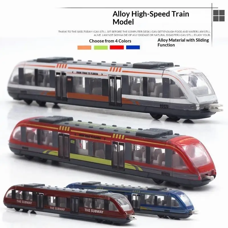 Alloy Simulation High Speed Train Toy Sliding Function Non-toxic Material Educational Gift for Kids Aged 3+ Years Old