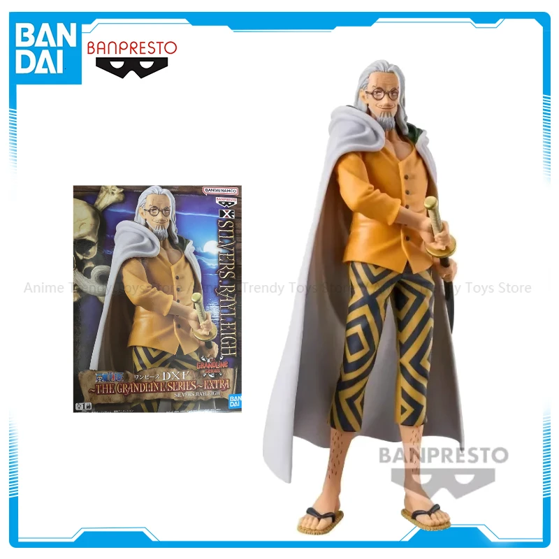 In Stock Anime Original Bandai ONE PIECE Silvers Rayleigh Anime Action Figures Collection Ornaments Figure Toys Birthday Gift