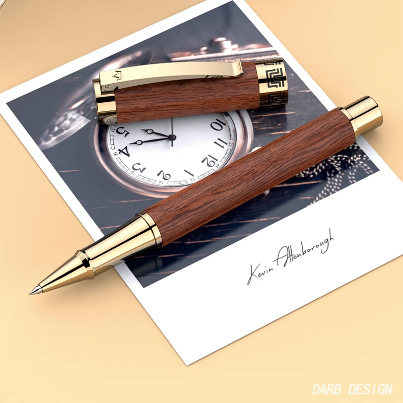 【DARB】Wood Luxury Rollerball Pen For Business Office Writing Rosewood And Walnut Pen