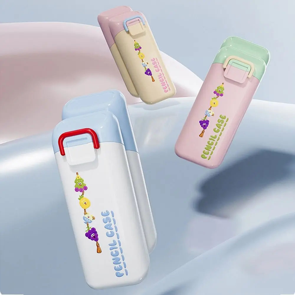 Creative Desktop Slanting Organizer Cartoon Simple Cosmetics Storage Box Divided Angled Design Slanted Pen Holder Office Use