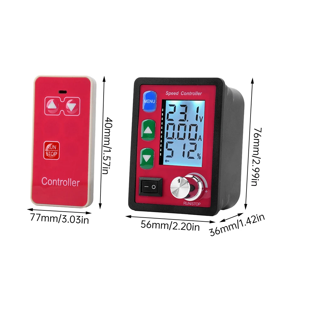 DC6-55V 20A PWM การควบคุมระยะไกลไร้สาย0-999อัจฉริยะ DC แปรงมอเตอร์ควบคุมความเร็วรองรับ vtoltage การตรวจสอบกระแส