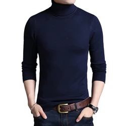 TFETTERS 2024 Slim Thickened Men's Base Coat Turtleneck Sweater Men Sweater Black Sweater Knitwear Long Sleeve Slim Sweaters