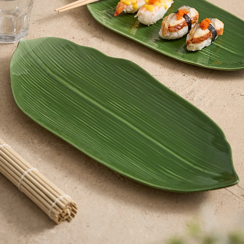 DSA ceramic sushi plate creative feature rectangular culinary pastry dessert plate