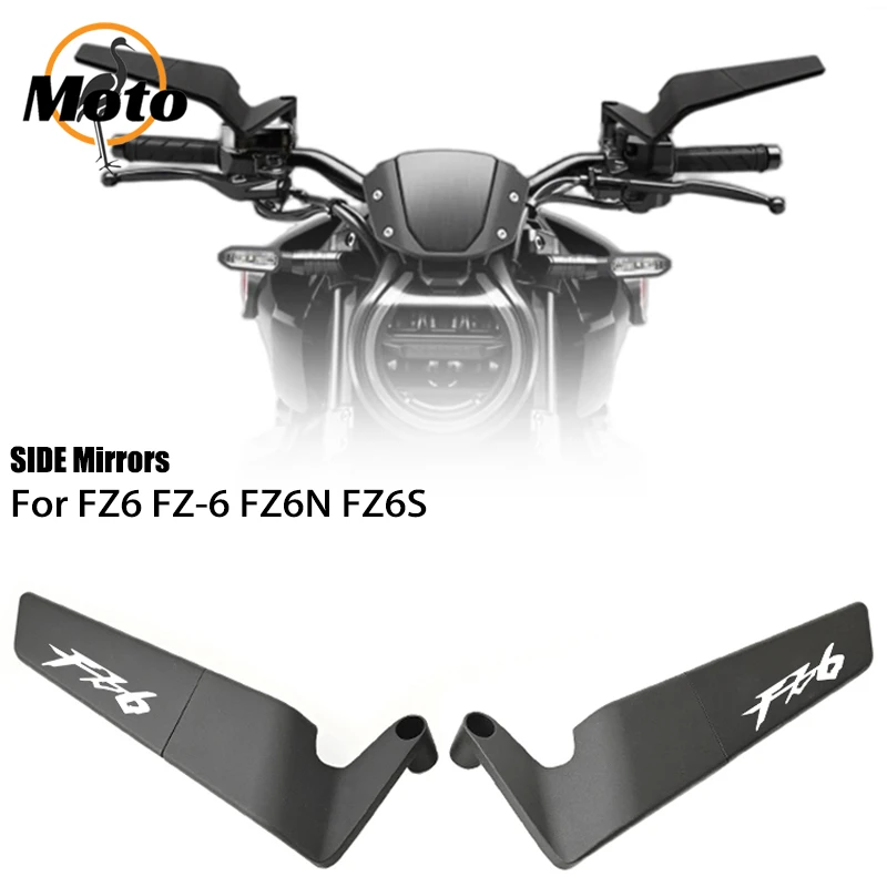 For Yamaha FZ6N FZ6S FZ6 Fazer Universal Motorcycle Accessories Side View Mirror Stealth Winglets Rearview Mirrors Kits