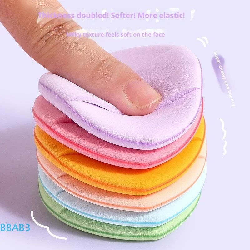 【B】カラフルな涙型メイクアップスポンジ、ソフトなノンラテックスファンデーションブレンダー、リキッド＆パウダー用の伸縮性のあるリボンパフ、メイクアップツール