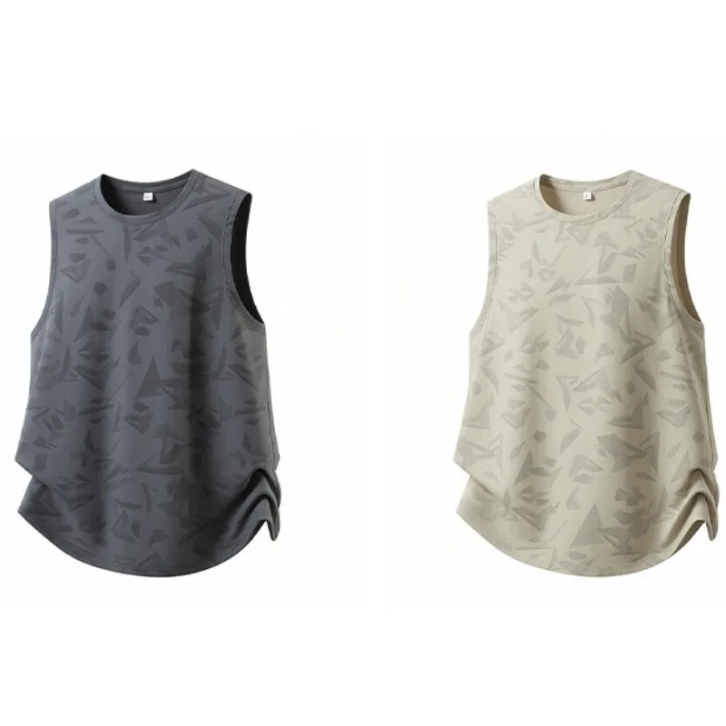 

Men's Outdoor Fishing Casual Ice Silk Quick Drying Vest Summer Fashion Trend Print Loose Comfortable Breathable Casual T-shirt