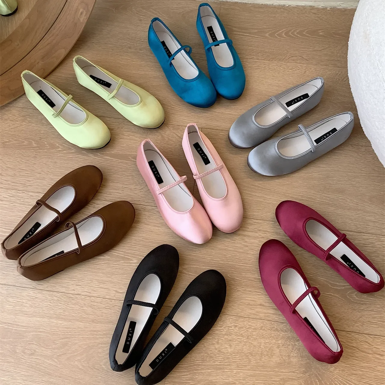 Women Shoes Spring/Autumn Senior Silk Satin Flats Mary Jane Shoes Round Toe Women's Shoes Bow Ballet Flats Women Dress Shoes