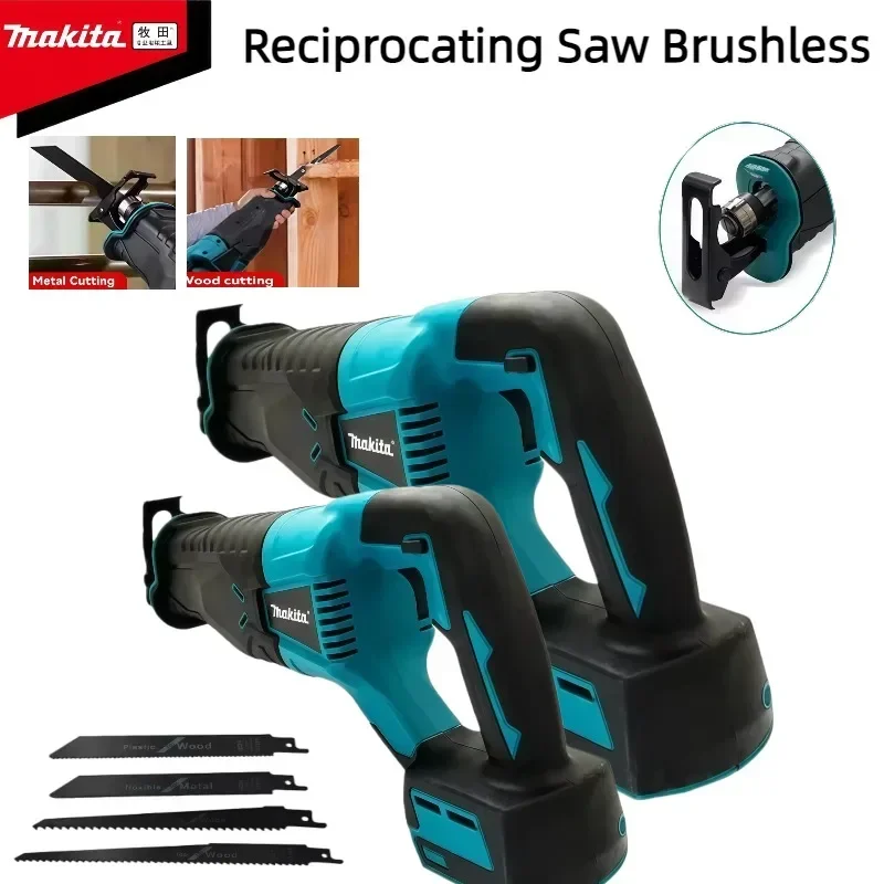 

Makita Brushless Reciprocating Saw Reciprocating Saw Portable Cordless Power Tools With 4pcs Saw Blades