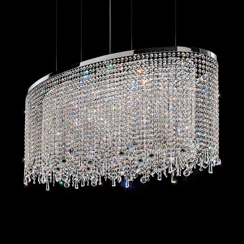 Modern crystal ceiling chandelier large living room bedroom round cristal led lamp luxury home decor light oval kitchen lustre