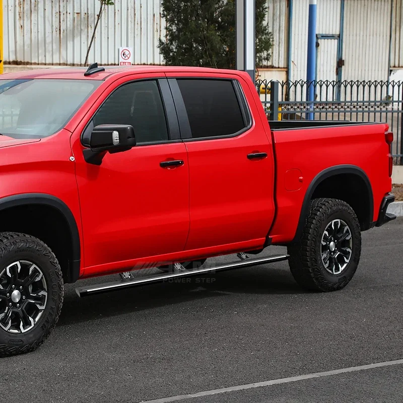 Estribos de aluminio 4x4 para Chevrolet SILVERADO, estribo lateral de seis soportes, nuevo estilo, 2019 - 2023