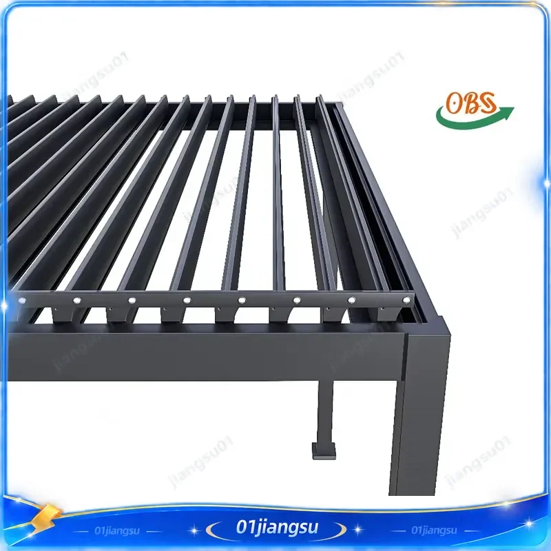Motorized Aluminum Pergola Bioclimatic Louvered Roof Outdoor Gazebo Waterproof Pavilion Luxury Patio Garden Canopy Shade