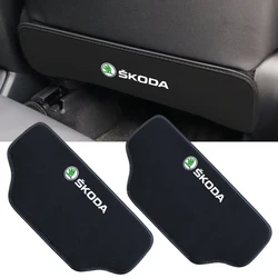 Car Seat Back Anti Kick Pad Cover Auto Accessories For Skoda Octavia Superb Rapid Kodiaq Karoq Fabia Kamiq Enyaq Citigo Vision