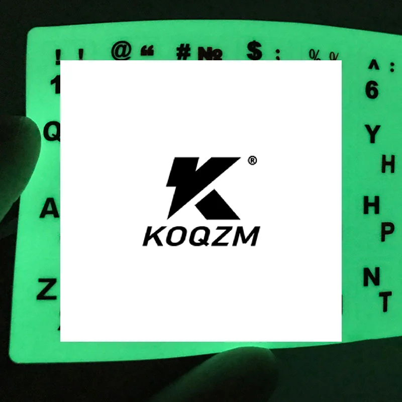 

Флуоресцентные наклейки на клавиатуру для русского языка, светящаяся водонепроницаемая защитная пленка для клавиатуры, износостойкие наклейки с буквами для клавиатуры