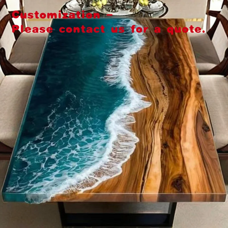 

Элитные современные обеденные столы из эпоксидной смолы — деревянные журнальные столики ручной работы с дизайном «Река» на заказ