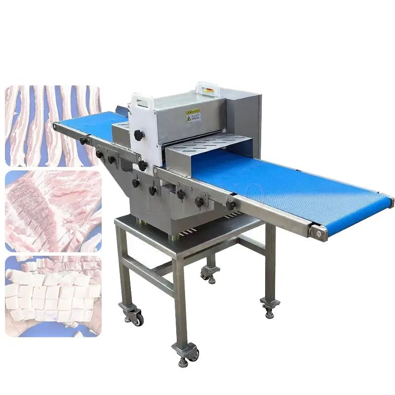 Industry 304 Steel Fresh Meat Slicer Chicken Pork Beef Dice Nuggets Steak Slicing Cutting Machine