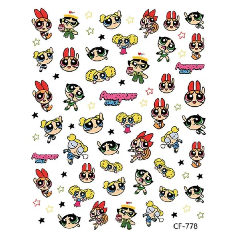 

Creativity Anime The Powerpuff and Girls Series Kawaii Nail Stickers Cartoon Character Cute Printing DIY Stickers Gift