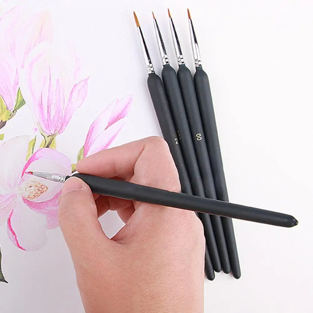 Convenient Drawing Pens Good Water Retention Wooden Handle Nail Drawing Line Pens  Anti-deformed Painting Pens for School