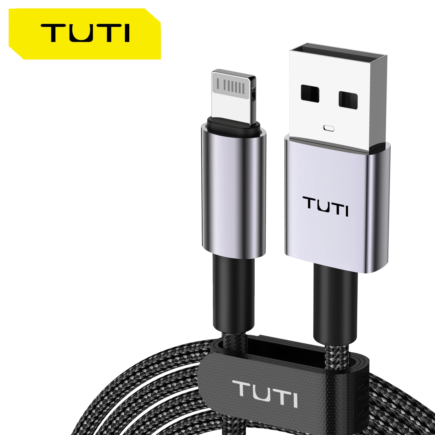 TUTi iPhone Charger Cable,  Premium Nylon USB-A to Lightning Cable,For iPhone SE/Xs/XS Max/XR/X/8 Plus/7/6 Plus, iPad, and More.