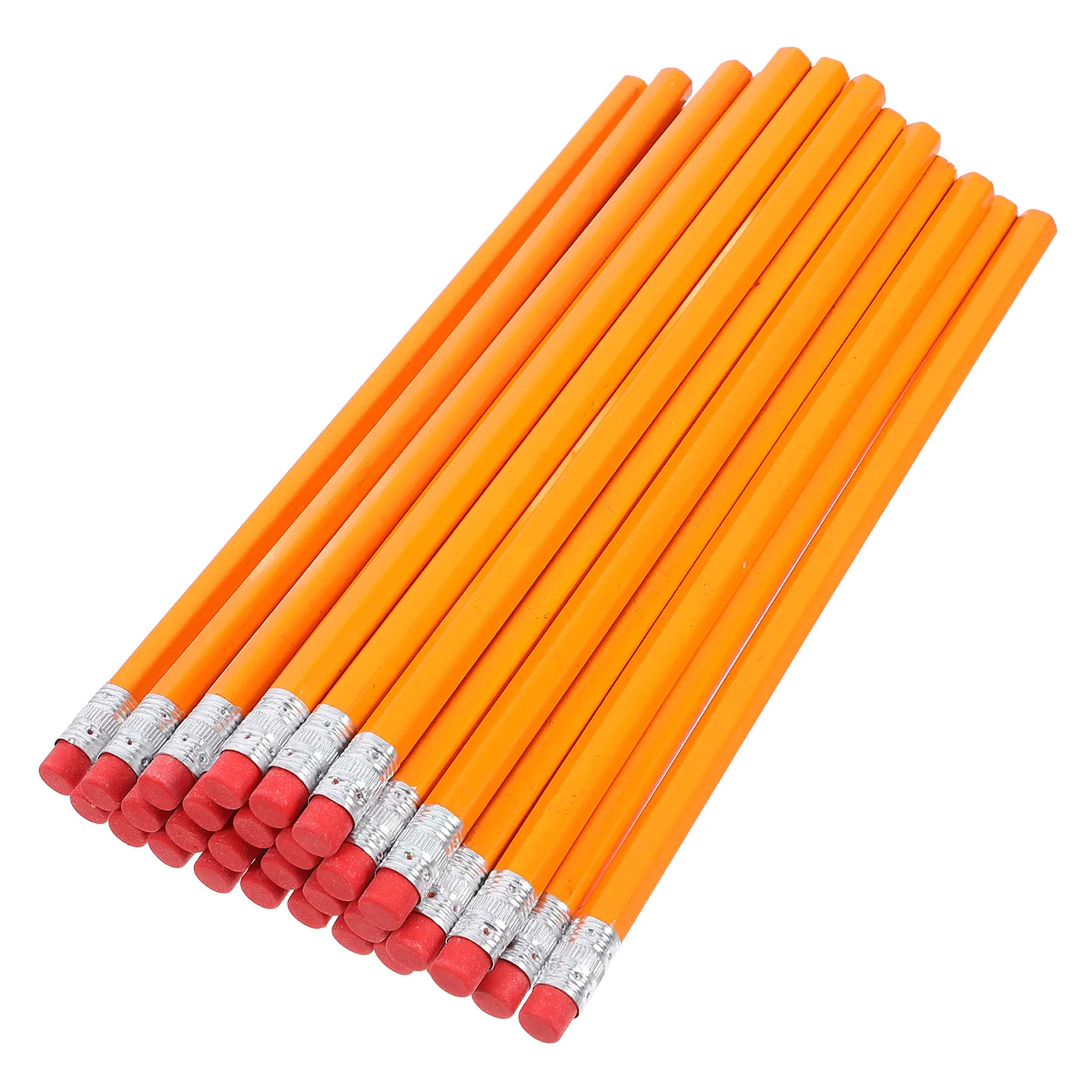 100Pcs Long Wood Pencils with Erasers Comfortable Grip Smooth Lines Multi Function Writing Pencils Bulk Classroom Office School
