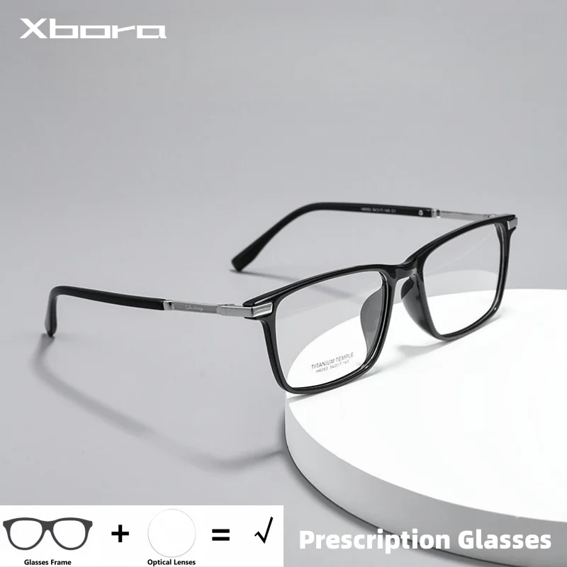 

Xbora Square Optical Prescription Men Glasses Blue Light Blocking UV400 Myopia Hyperopia Women Formula Eyeglasses H6053B