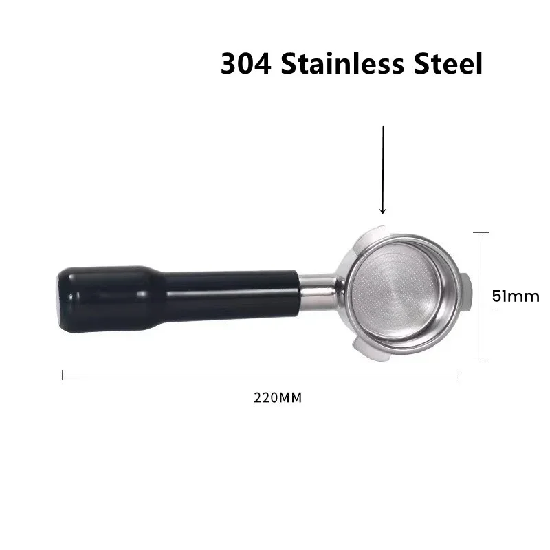 51mm Kaffee-Bodenloser Siebträger Passend für HIBREW H10B/H11/H8A, Kitfort, Mr. Kaffeemaschine, Sangkee ESS5, em450m Espressomaschine mit Korb