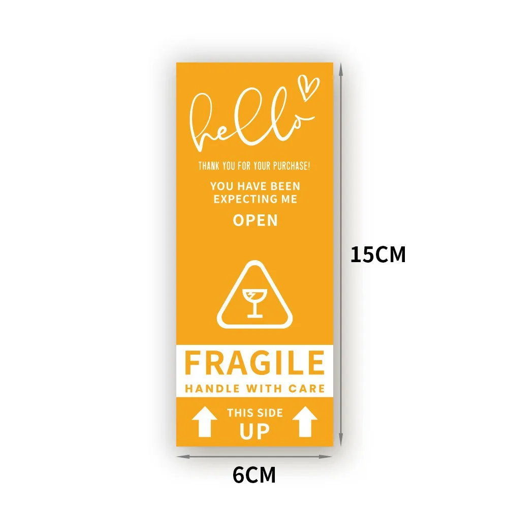 30pcs Red Yellow Thank You Stickers Fragile 