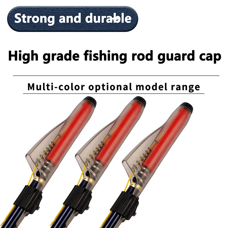 1Pc Transparent Fishing Rod Tip Cover Rods Hat Pole Guide Protection Cap Sea Rod Hat Pole Guide Protectors Fishing Accessories