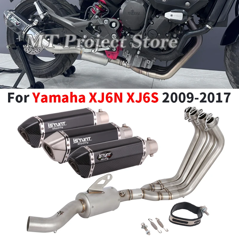 

Slip On For YAMAHA XJ6N XJ6S XJ6 N S 2009 - 2016 2017 Motorcycle Exhaust Full System Escape Front Link Pipe Muffler DB Killer