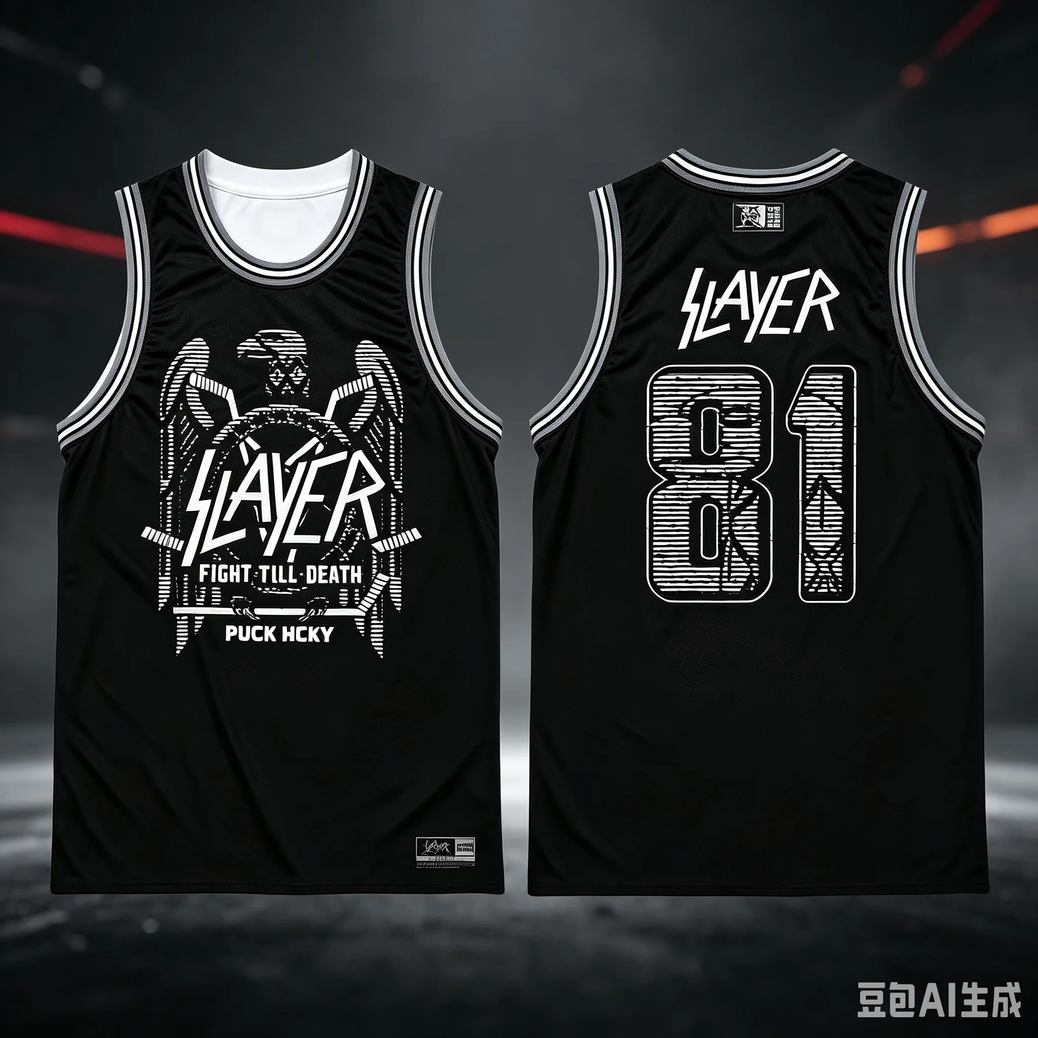 Men Black Mesh Basketball Jersey Eagle Graphic Number Print Sleeveless Unisex Punk Rock Streetwear Tank Top