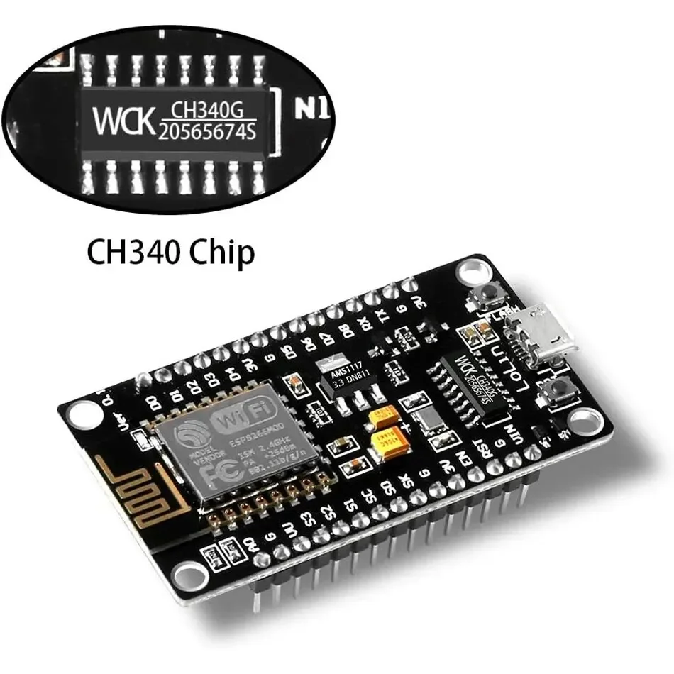 

ESP8266 NodeMCU LUA CH340 ESP-12E WiFi Internet Development Board 4M Flash Serial Wireless Module for Arduino IDE/Micropython