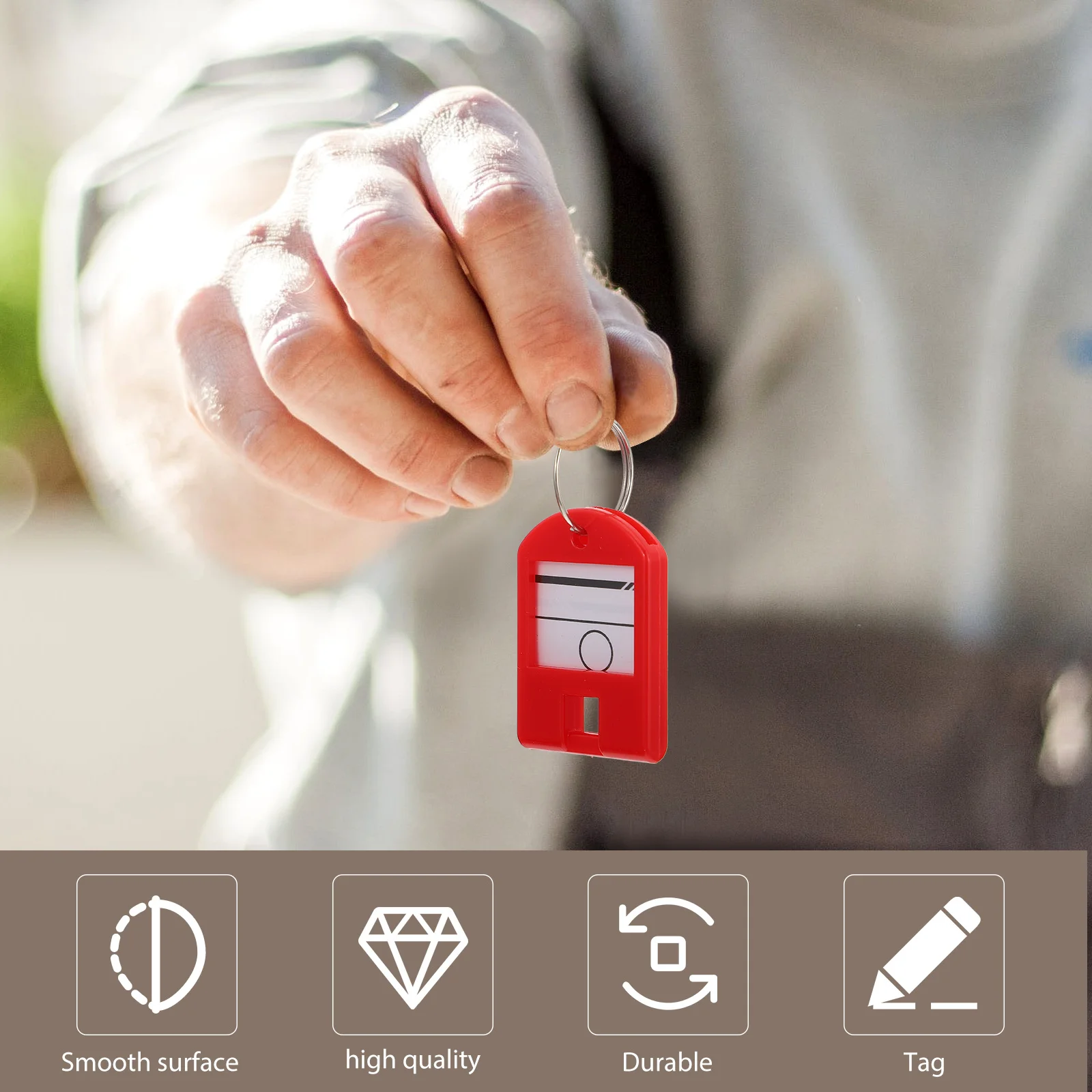 

50pcs Key Tags Plastic Id Label Luggage Tag For Hotel Gym Sauna Dorm Room Split Ring Keyring Accessory Handicraft Sewing