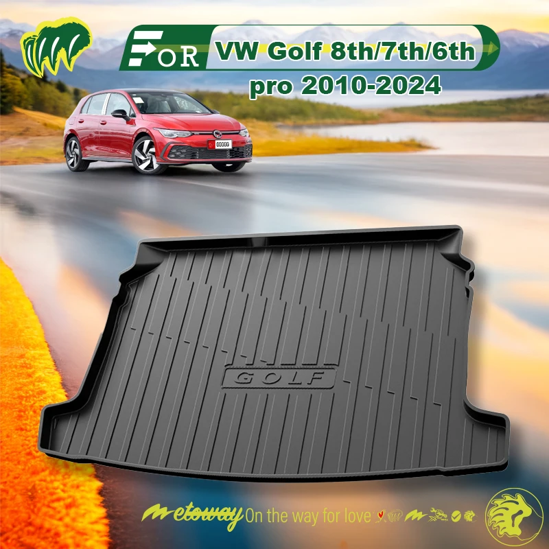 

For VW Golf 8th/7th/6th pro 2010-2024 Custom Fit Car Trunk Mat All Season Black Cargo Mat 3D Shaped Laser Measured Trunk Liners