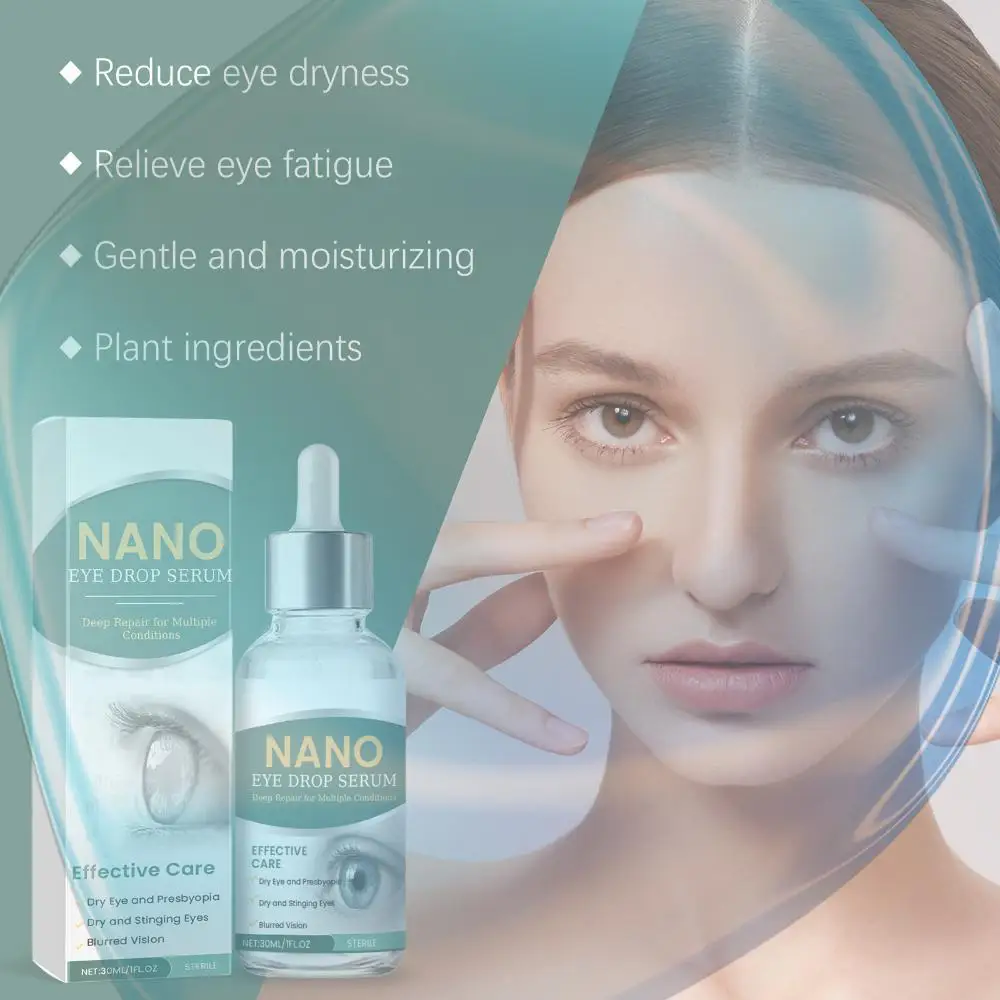 30ml Nano Eye Drops Serum Natural Lubricant Relieve Eye Fatigue Dry Eye Presbyopia for Adults Teens Seniors MINI Eye Care Serum