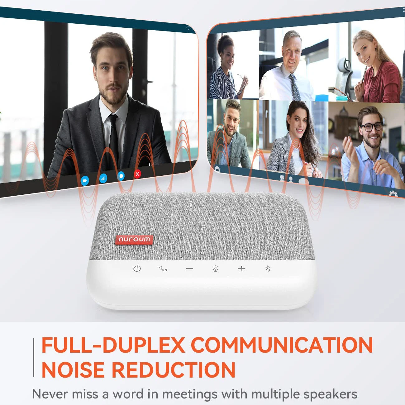 Nuroum Conference Wireless Bluetooth Usb Speakerphone Speaker Suitable For Medium-sized Meeting Rooms